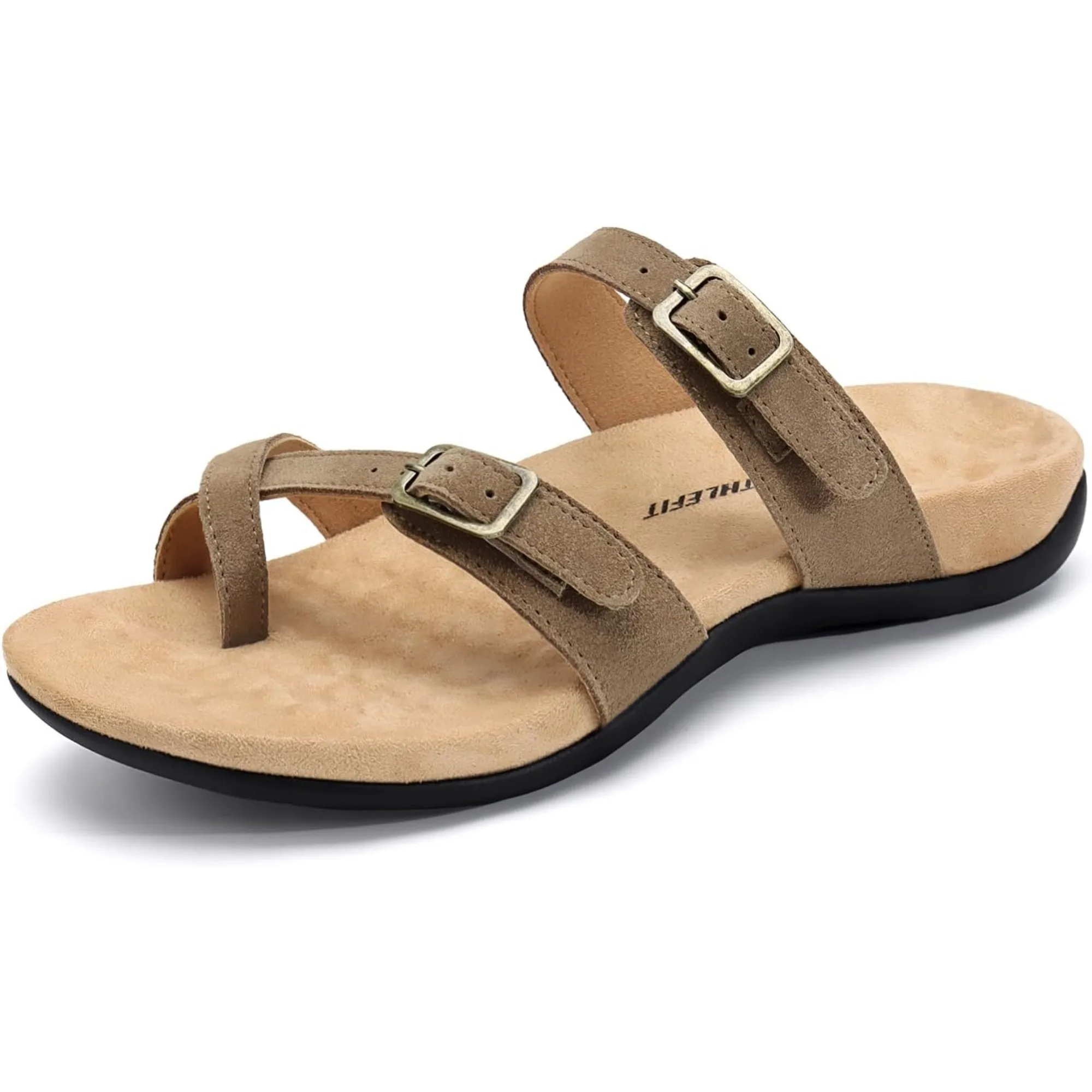 Orthopedic Sandals for Women Wide Width Adjustable Comfort Orthotic Flip Flops with Arch Support - Image 4