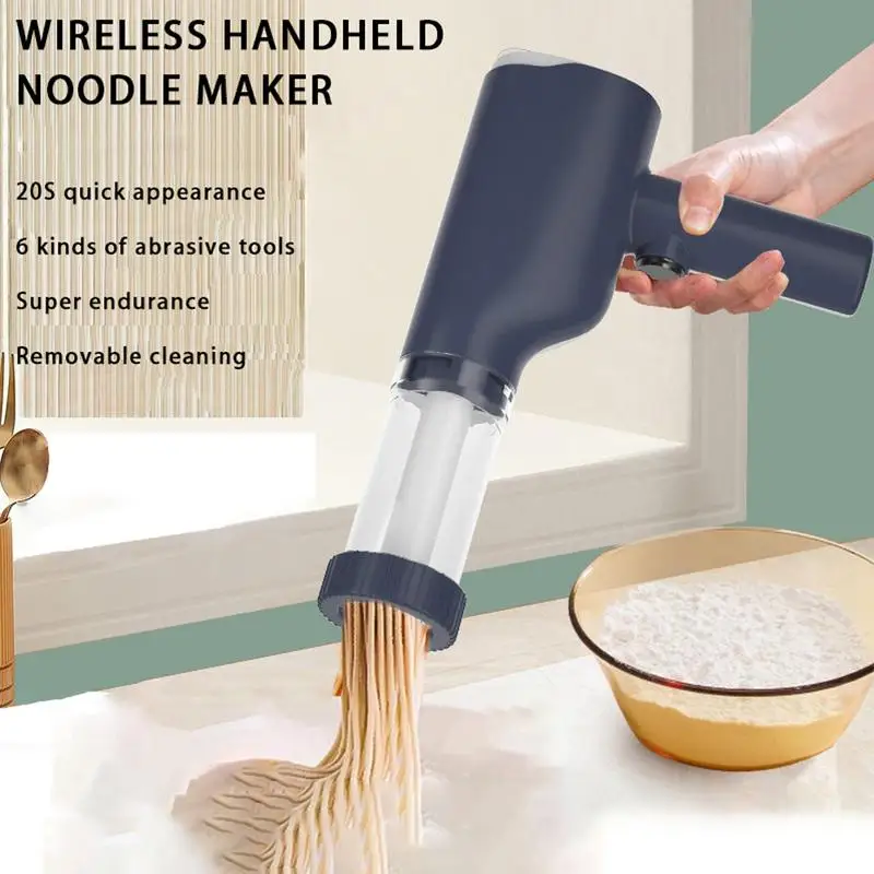 Electric Pasta Maker Machine Rechargeable Noodle Maker Cutter Automatic Electric Noodle Press Cutter With 6 Different
