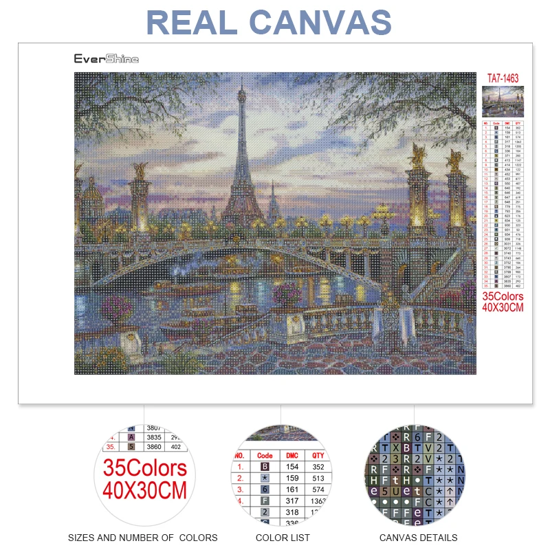Evershine 5D Diamond Painting Full Square City Diamond Mosaic Landscape Paris Cross Stitch Picture Rhinestone Art Home Decor diamond painting diamond painting accessories