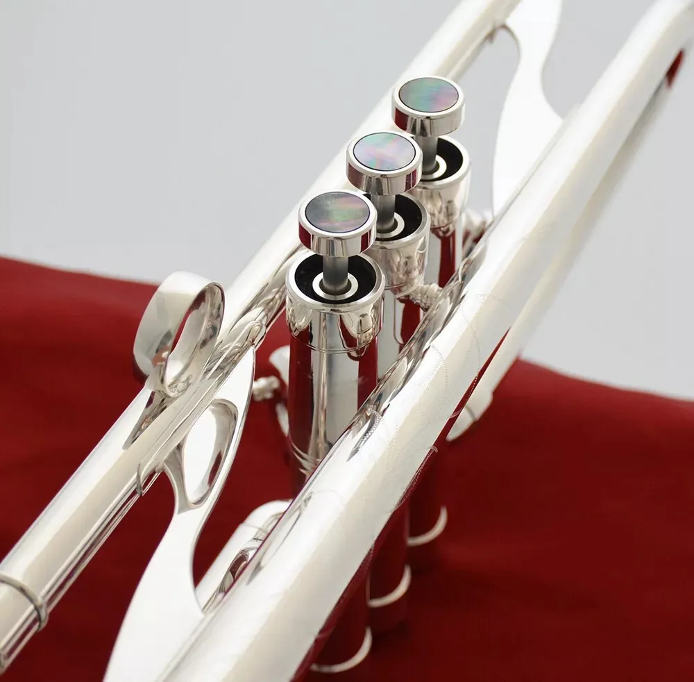 Double inlet pipe Trumpet Silver plated Germany Brass Large Bell