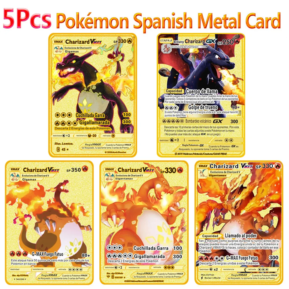 スペイン語の文字の形をしたポケモンカード 5個入りパック 金属 ディスプレイ ギフト玩具 Aliexpress Mobile