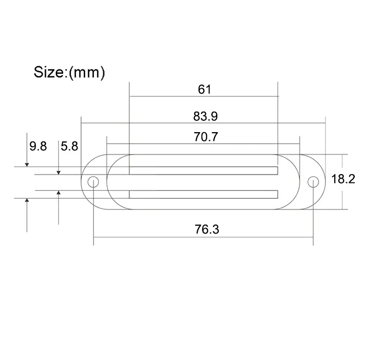 2Pcs 플라스틱 82x18.5MM 듀얼 레일 일렉트릭 기타 픽업 커버 2 라인 픽업 커버 선택을위한 10 가지 색상