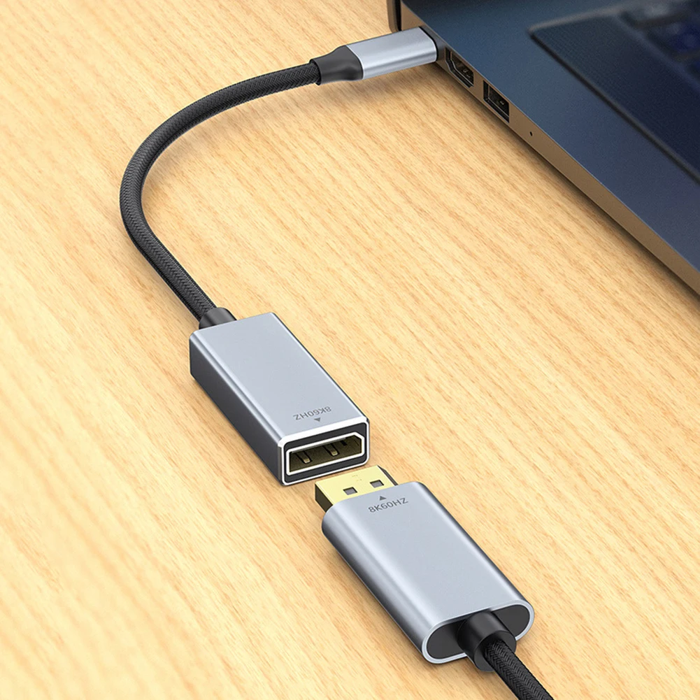 USB C에서 DP 1.4 어댑터, USB C 말레토 DP 1.4 암 케이블 지지대, 다이나믹 HDR, 맥북 프로, 삼성 델용, 8K @ 60HZ, 4K @ 120Hz