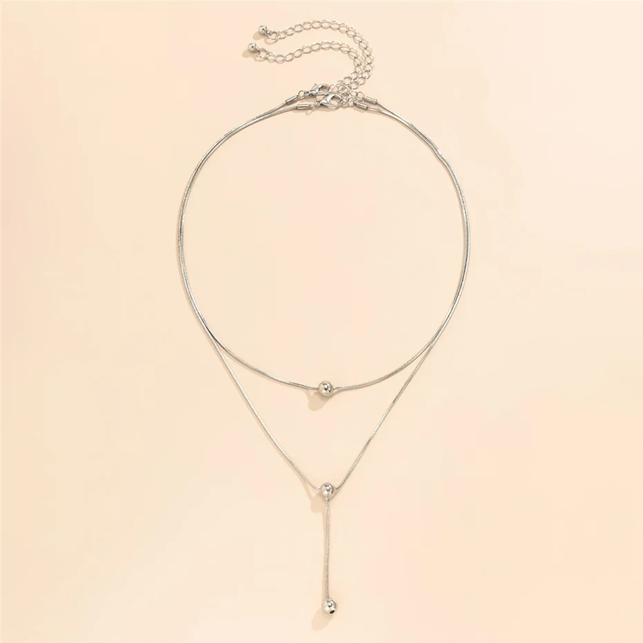 Ingemark Gothic Temperament Snakes Bone Thin Chain Necklace for Women Collar Vintage Ball Pendant Choker Neck Jewelry Accessories_voghion.com