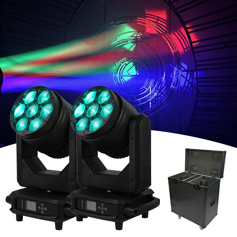 VSHOW 2pcs With Flightcase Bee Eyes Led Moving Head Light 7pcs 40w RGBW 4in1 Beam Wash Zoom With CTO Dmx Dj Disco Party Lights
