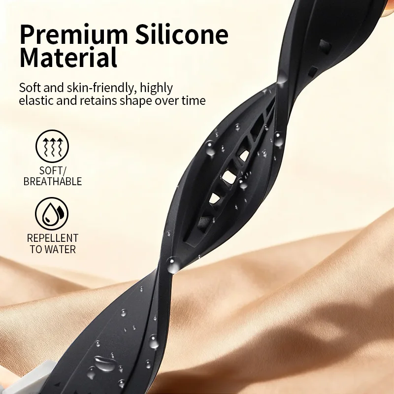 Durable Waterproof Silicone Sports Watch Strap - Adjustable and Breathable