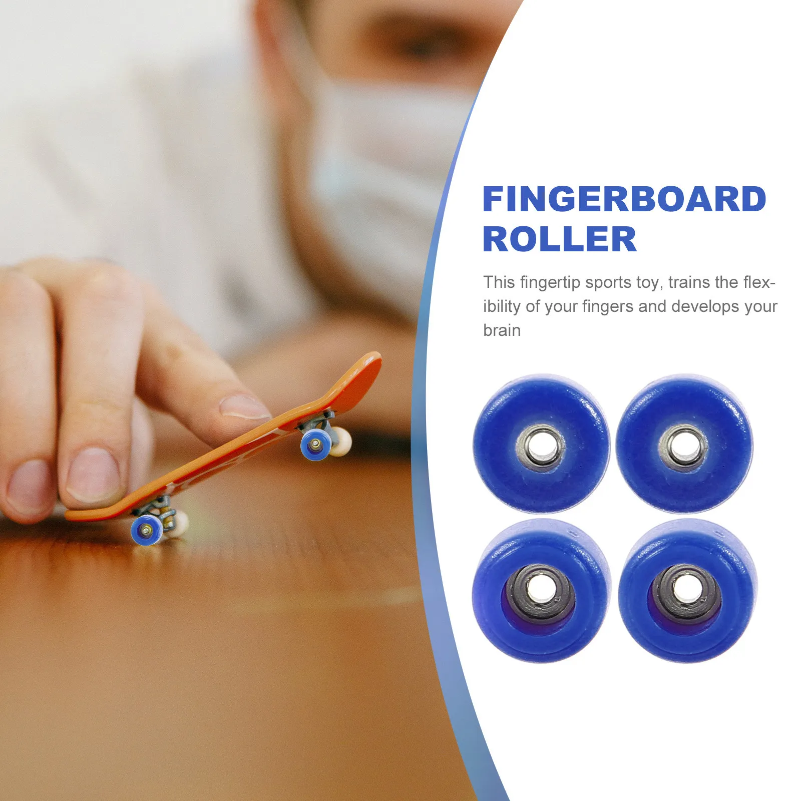 4Pcs 핑거 스케이트 롤러 내구성있는 스테인레스 스틸 플라스틱 손가락 끝 스포츠 스트레스 릴리프 소형 교육용 핑거 보드 롤러