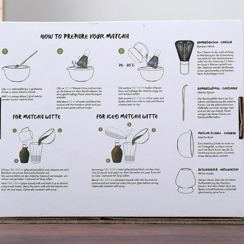 9pcs/set Japanese Ceramic Matcha Gift Box Green Tea Chasen