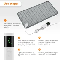 Tapis chauffant électrique pour animaux de compagnie, avec 9 niveaux de température constante, 4 modes de minuterie, tapis thermique chauffant pour le corps, pour l'abdomen et les mains 6