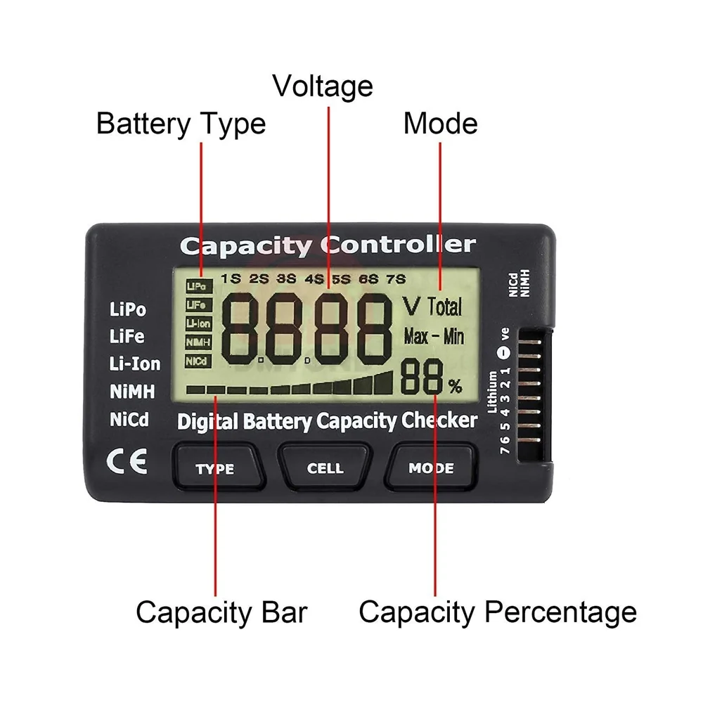 Rc Cellmeter-7 Digital Battery Capacity Checker Lipo Life Li-ion Nicd Nimh Battery Voltage Tester Check High-precision Detection