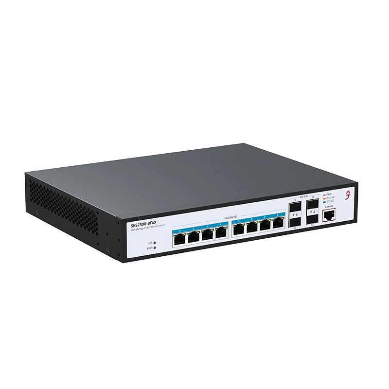 XikeStor 5G+10G 고속 이더넷 8포트 5G RJ45 & 4포트 10G SFP+ 레이어 2 기능