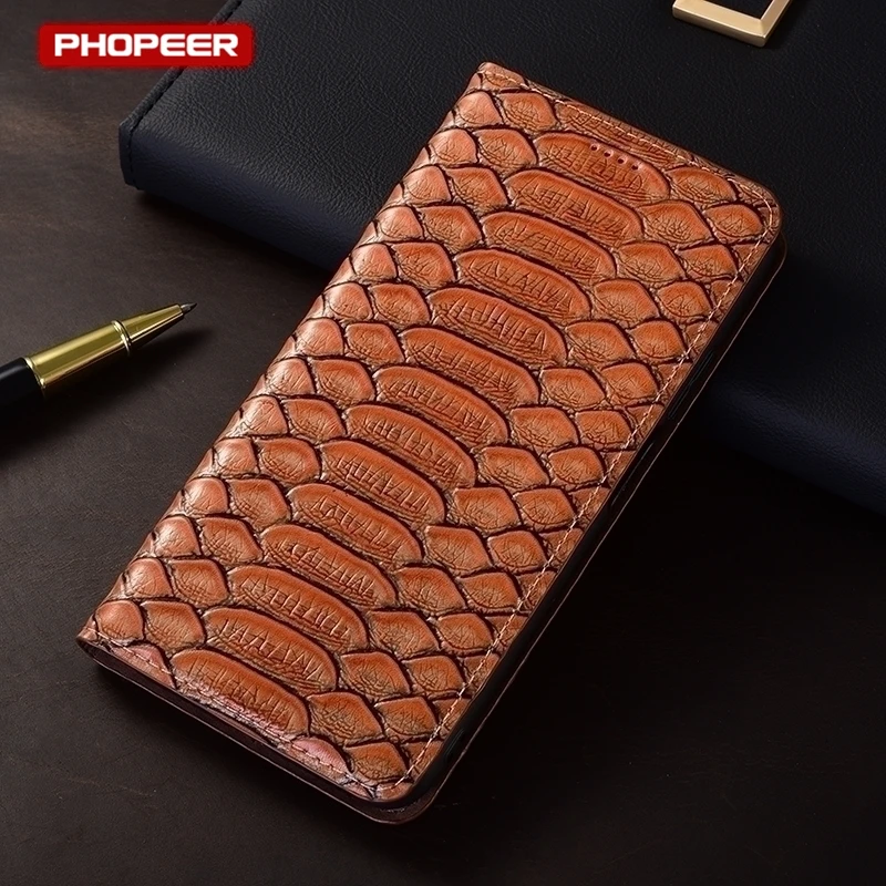 Premium Genuine Leather Flip Wallet Phone Case - Classic Book Style Cover