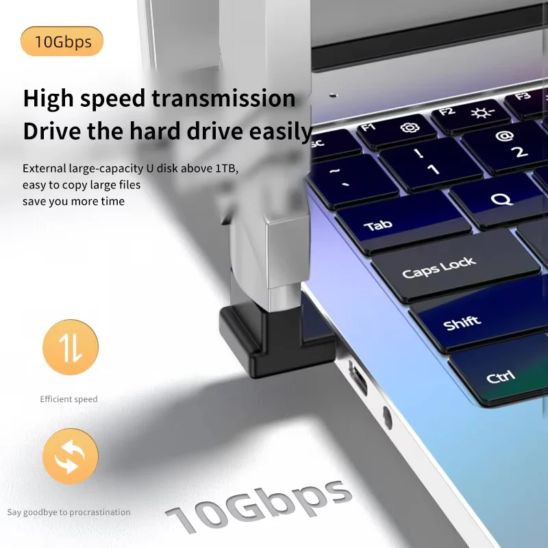 USB Adapter 90 Right Angle USB 3.0 Extension Upward Elbow 10Gbps Male to Female Extension Plug Converter For PC