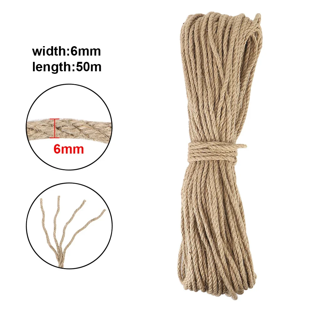 Natural Sisal Rope Twine Desk Legs Binding Rope Cat Climbing Frame Cat Sharpen Claw Replacement DIY Scratching Post Toy