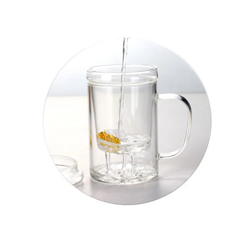 400ML Glass Teacup Tea Infuser Flower Teacups High Temperature Resistance Open Flame Heated Fruit Tea Milk Mug