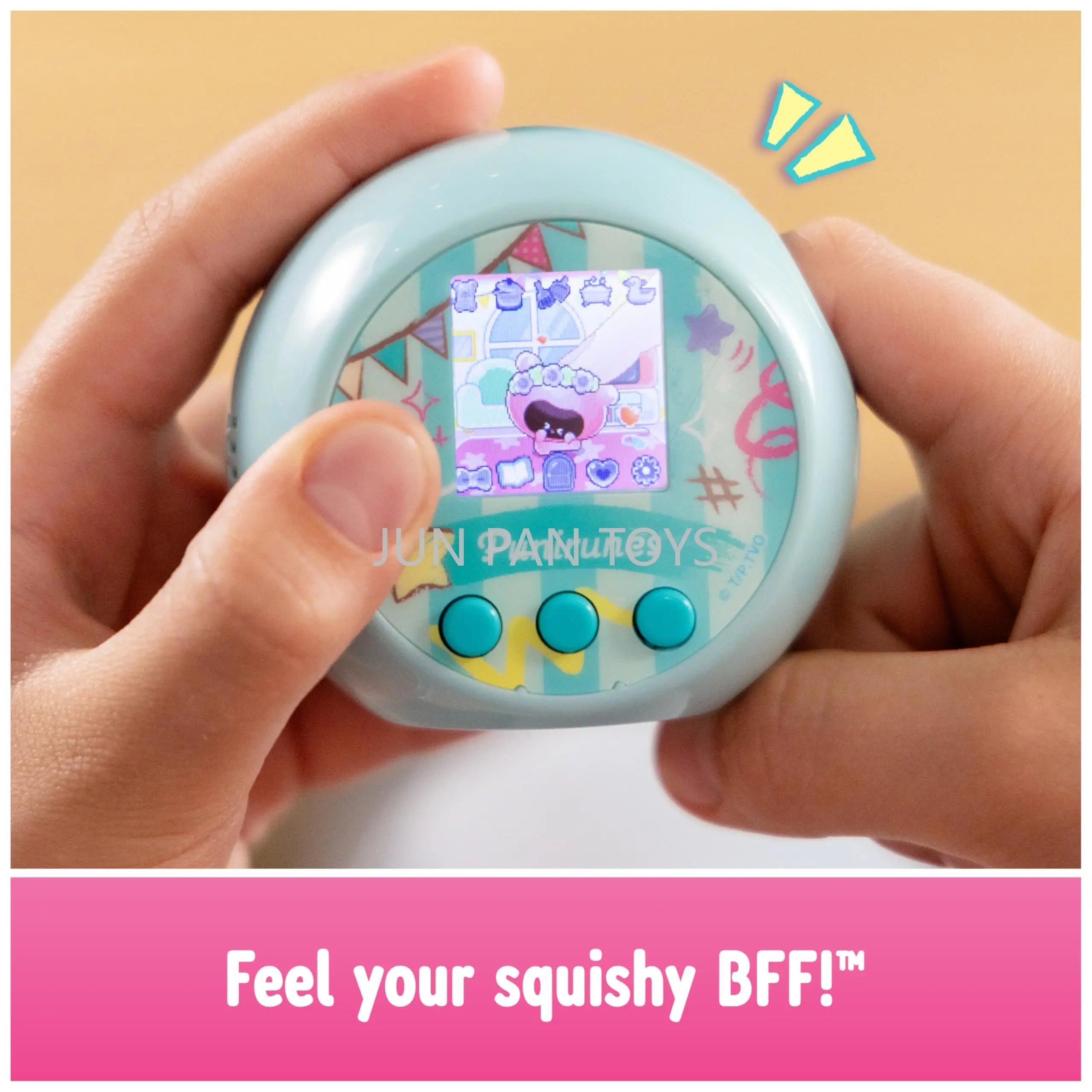 Punirunes Interactive Digital Toy with 55 Squishy Characters Inside Reacts To Touch Full-Color Display Children Toy for Girl Boy 3
