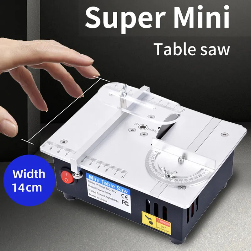 mini multifunctional table saw electric desktop saws bench saw household diy hobby model crafts cutting tool liftable saw blade 96W 24V Mini Multifunctional Table Saw Electric Desktop Saws Woodworking Bench Lathe Cutter Machine DIY Cutting Tool 63mm Blade