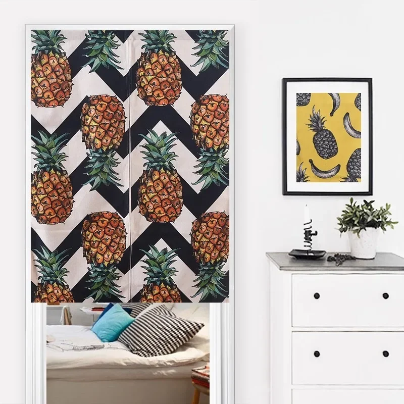 Southeast Asia Wind Cotton Linen Fabric Door Curtain Half Curtain Partition Entrance Curtain Decor Hanging Fruit Series 3