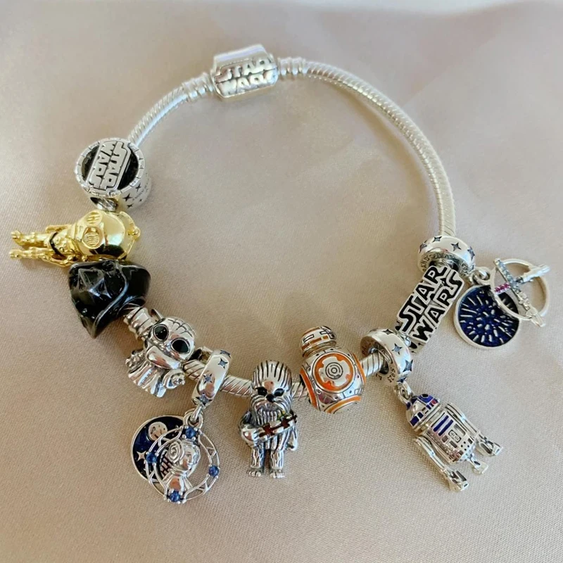 Disney Rescuer Star Charms Wars Beads For Original Pendant 925 sterling silver Bracelet Necklace Jewelry plata de ley 925 2