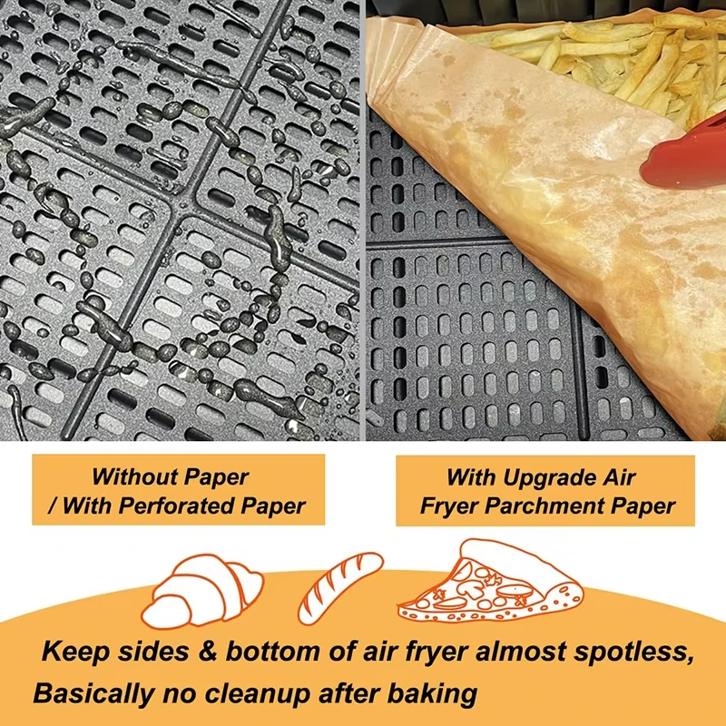 Rectangle Disposable Airfryer Baking Paper Liner Waterproof Oilproof Non-Stick Baking Mat Ninja Foodi Air Fryer Accessories
