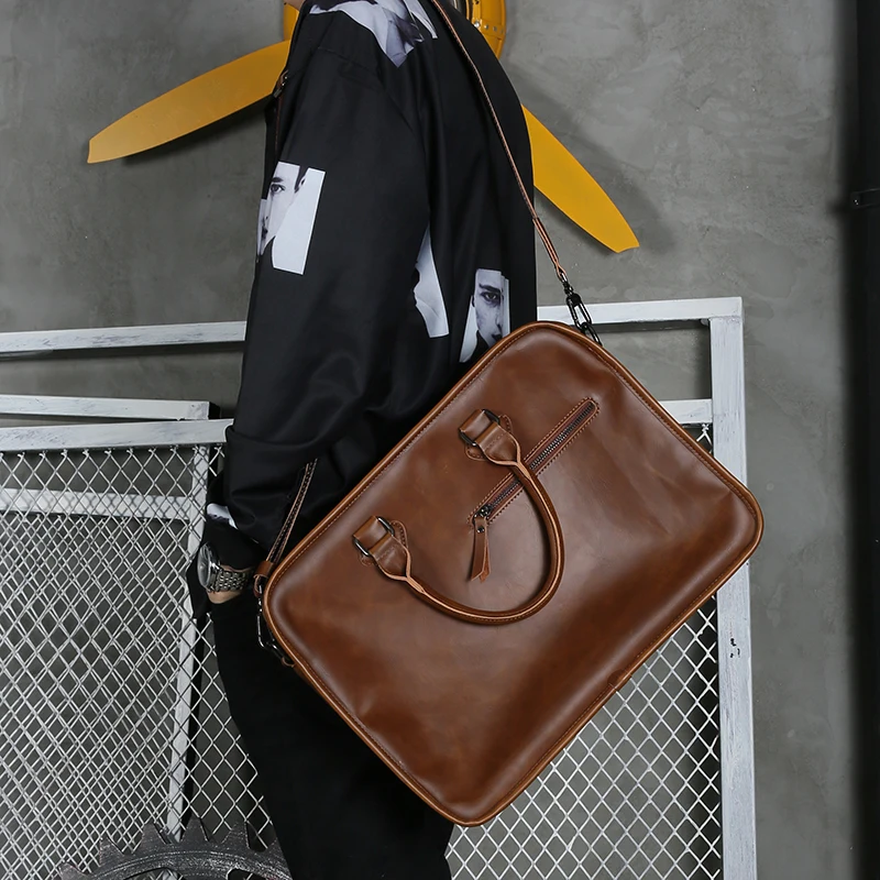 Fashion Trend Men HandBags Briefcase Business Bag Crossbody Bag Laptop Bag Large Capacity Satchel Single Shoulder Bag sac homme