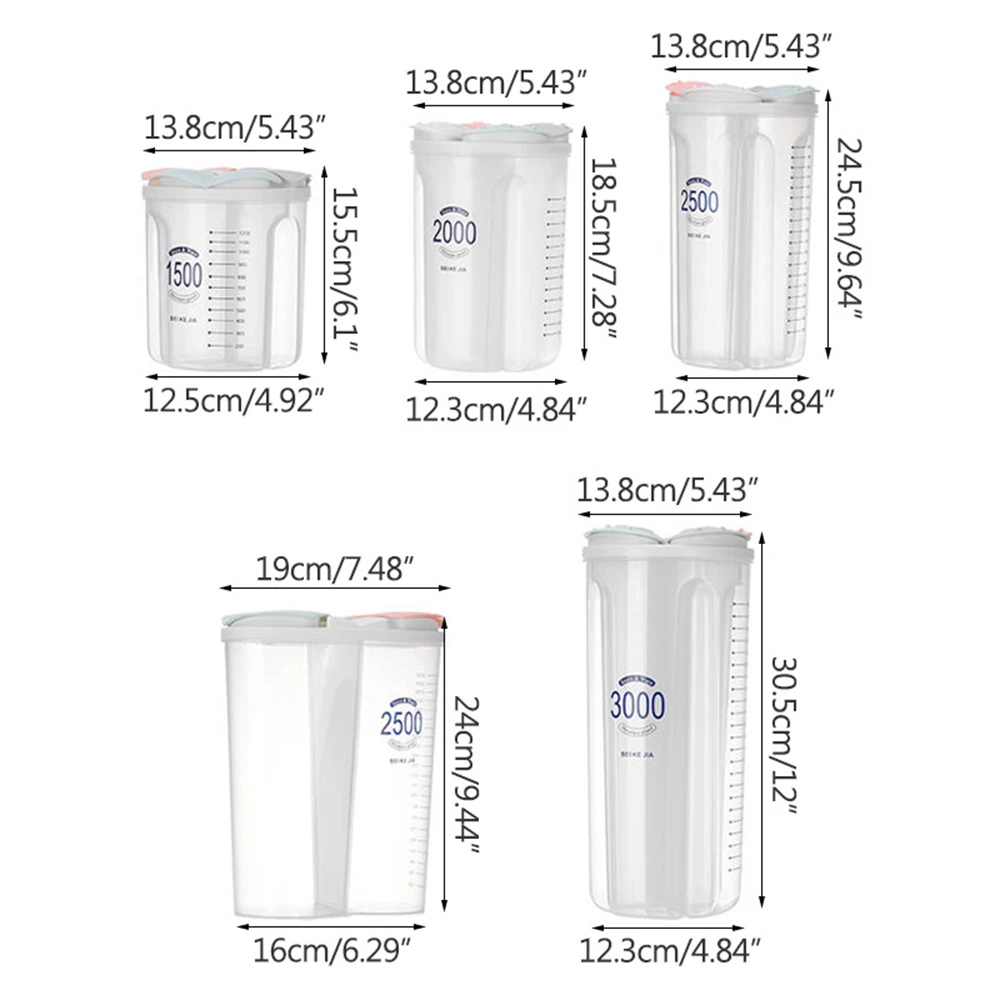 Kitchen Sealed Storage Box Cereal Dispenser Food Storage Tank Rotating Food Cups Container Case Flour Grain Cans Organizer 4