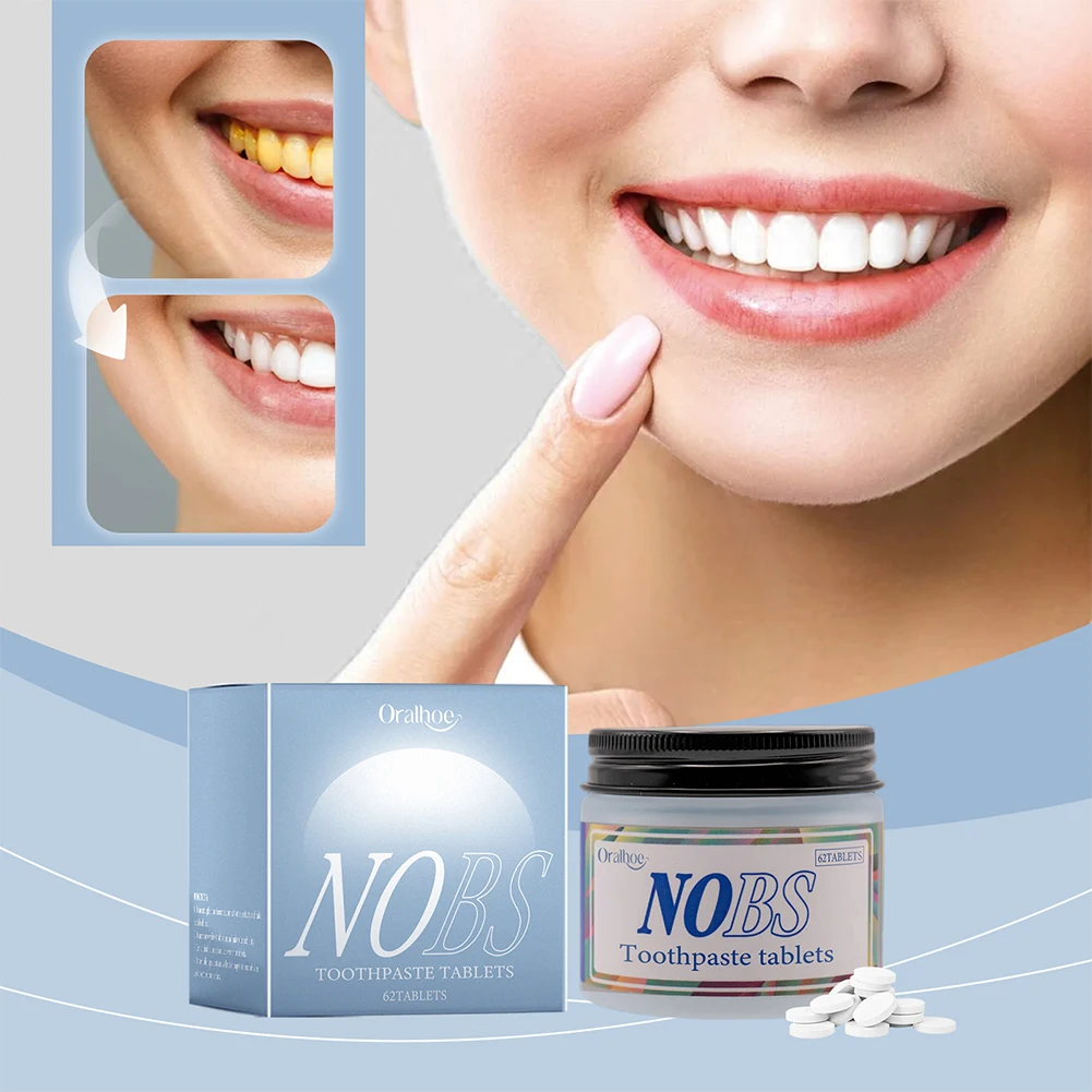 Tooth Powder 62Pcs Toothpaste Tablets Travel Mouthwash Tablets Keep Fresh Natural With Mint for Outdoor Travel