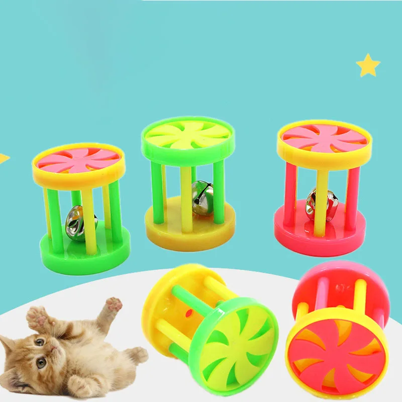 Hollowcolorplasticcattoyplasticballwithbellchewingrattle