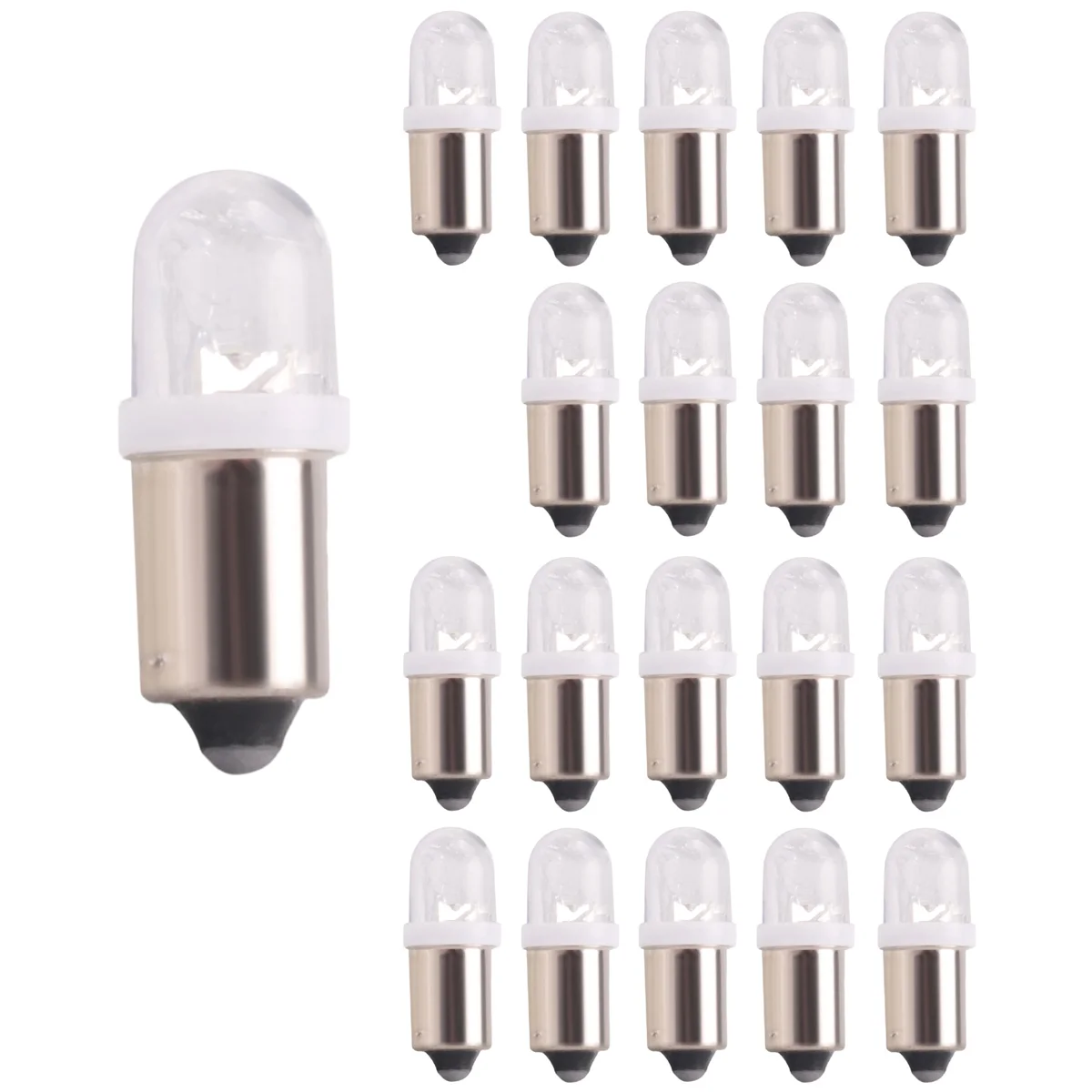 20Pcs BA9S 1895 H6W 53 57 Bayonet LED Light Bulbs for Car Map Lamp 12V White led light bulbs