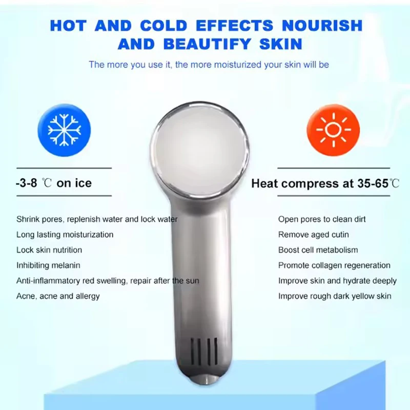 Hot Cold Hammer Home Facial Massager Lead-in Device Skin Lifting Tighten Rejuvenation Anti-aging Moisturizing Beauy Machine