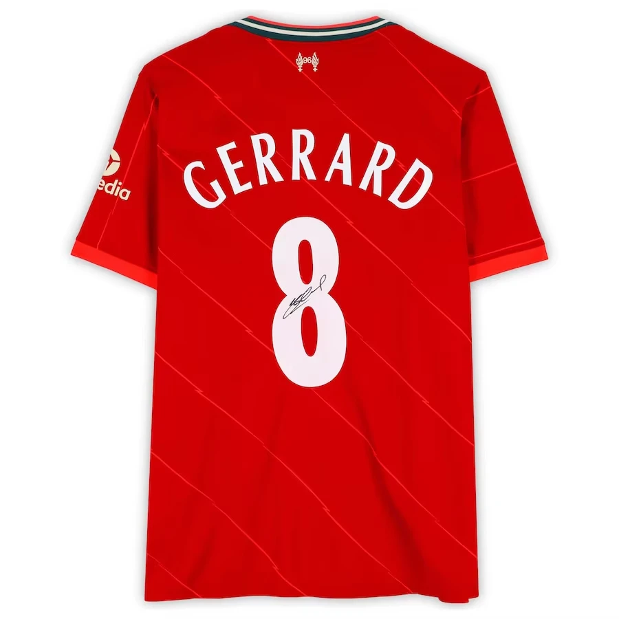 New Steven Gerrard Liverpool Autographed Fanatics 2021-22 Jersey Adults Summer motorcycle Quick-drying Sportswear Child Clothing