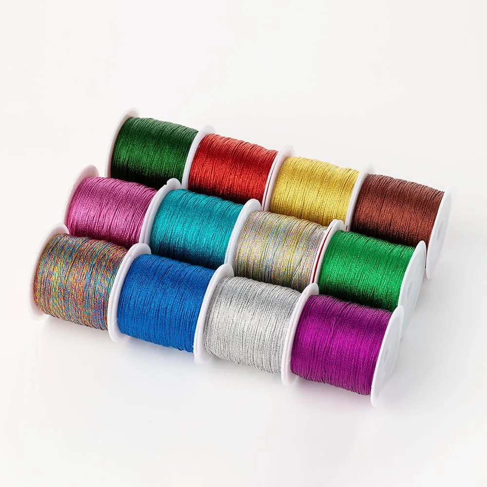 Premium Nylon Gold-Silver Thread for Jewelry Crafting - 50m, 0.4mm
