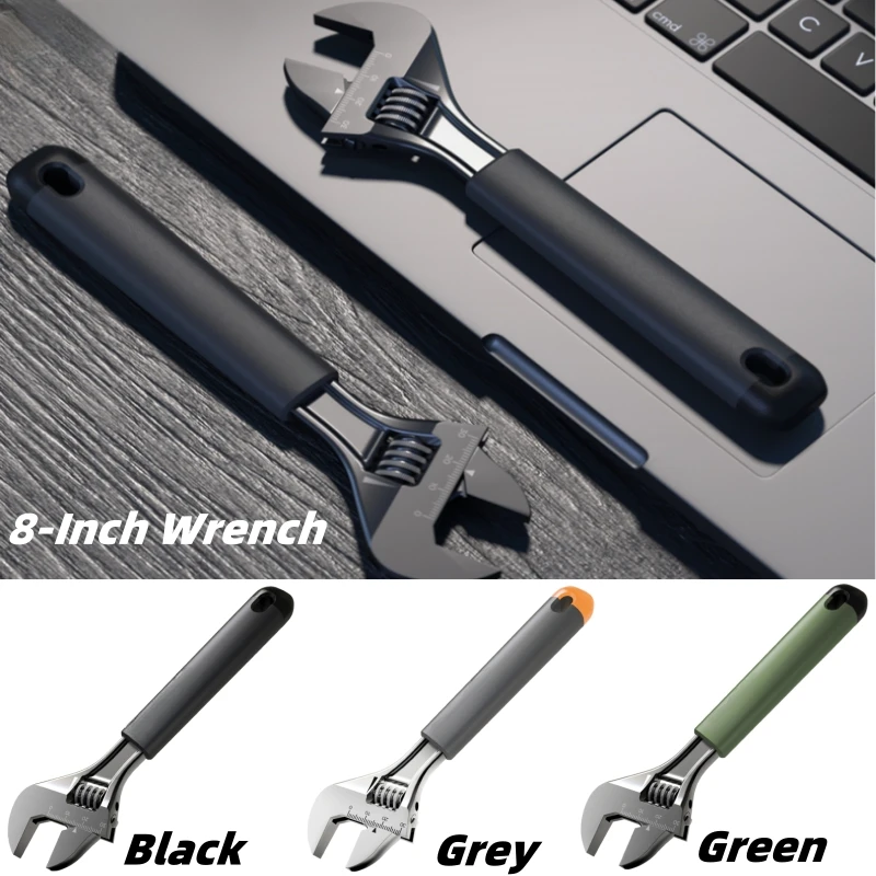 

1 Pcs 8-inch High Carbon Steel Wrench Rubber-coated Handle Spanner Multifunction Portable Hand Tools for Automotive Repair