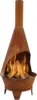 6-Foot Rustic Oxidized Cold-Rolled Steel Mexican-Style Chiminea - Rust Patina - Built-in Wood Grate 2
