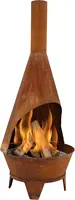 6-Foot Rustic Oxidized Cold-Rolled Steel Mexican-Style Chiminea - Rust Patina - Built-in Wood Grate 2