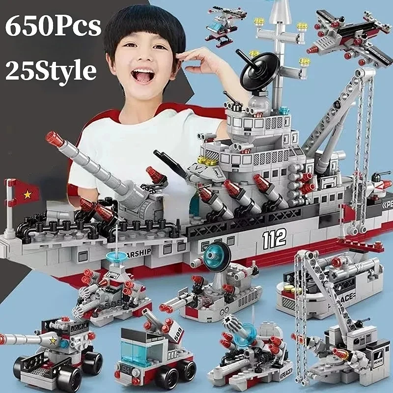 Blocs de construction de navires de guerre pour enfants, compatibles avec  Lego WW2, soldats de l'armée, ensemble d'arme, bateau, avion, voiture,  jouets pour enfants - AliExpress