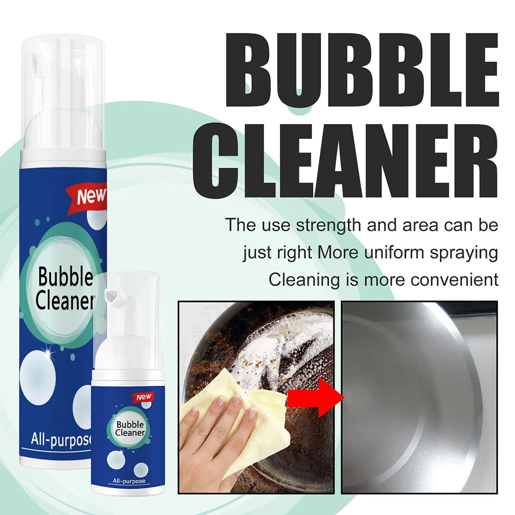 30/100ml Kitchen Oil Stain Cleaner Grease Degreaser Grime Agent Multipurpose Household Bubble Foam Cooktops Sinks Cleaning Tools