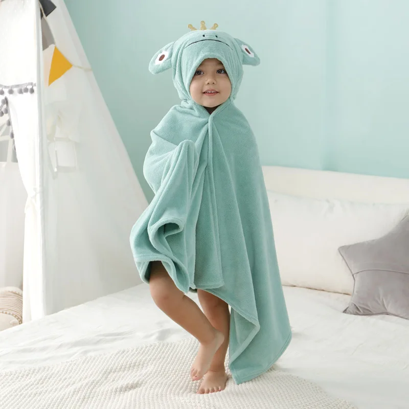 

Children's Bathrobe Boys Big Children Swimming Shawl Bath Towel Hooded Girls Boys Wear Cloak