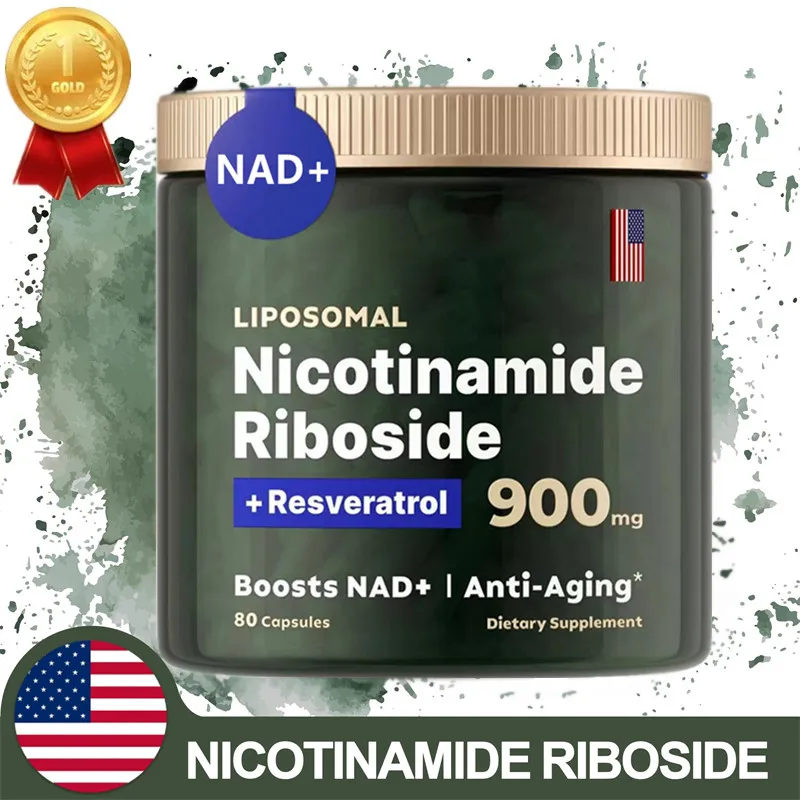 NAD+ Supplement Capsules 900mg Liposomal Nicotinamide Riboside with Resveratrol & Quercetin for Anti-Aging Energy