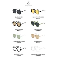 Lunettes de soleil surdimensionnées Punk à monture carrée pour femmes et hommes, rectangulaires de voyage, de marque, de plage, nuances noires 5