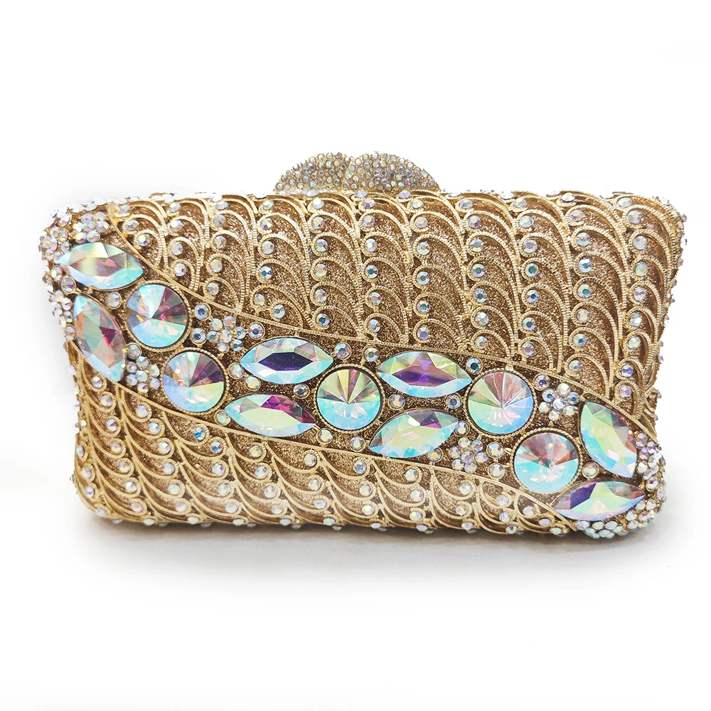 Sparkly Rhinestone Clutch Purse For Women – Evening Bag With Chain Strap For Parties & Weddings