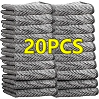 20cm Metal Wire Mesh Cleaning Cloths Double -layer Non -stick Oil Steel Wire Dishcloths Universal Sink Faucet Tea Stain Rags 1