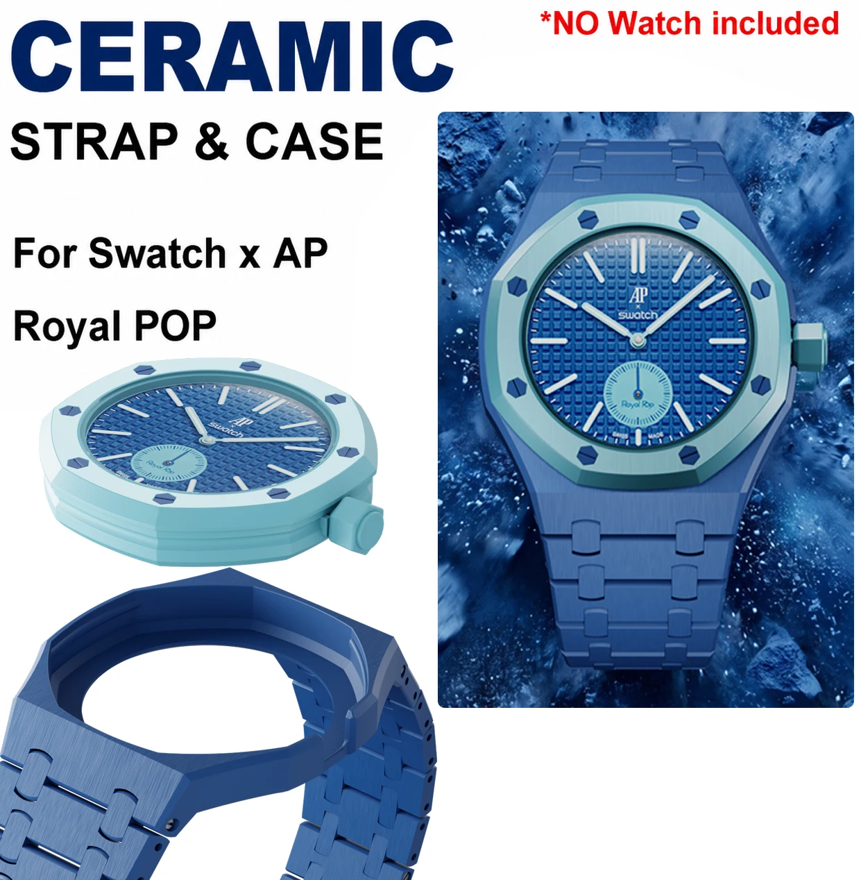 Swatch x AP Royal POP Biomaterials 시계 케이스 스트랩 포..