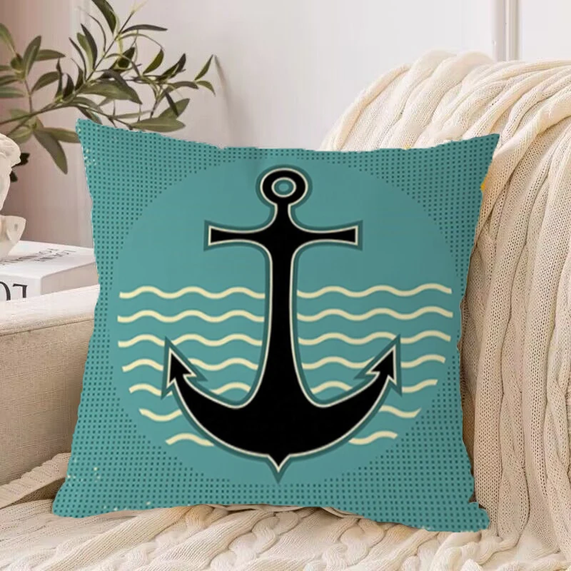 

Throw Pillows Anchor Cushion Cover 45*45 Decorative Pillowcase Decor 40x40 Pillow Covers Sofa Cushions Pilow Cases Pillowcases