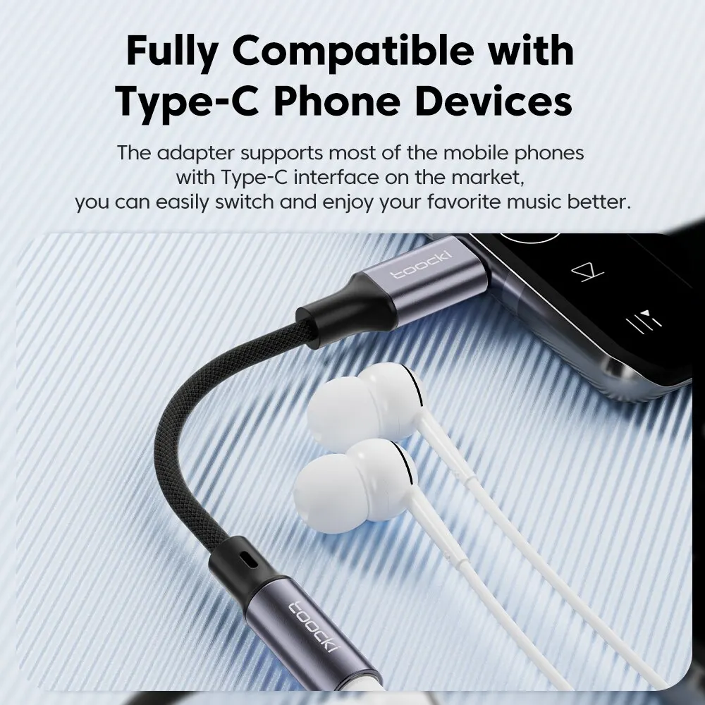 Toocki USB Type C 3.5 Jack Earphone Adapter USB C to 3.5mm Headphones AUX Audio Cable For Huawei P30 Xiaomi Mi 10 9 Es Best Sellers In Phones Accessories