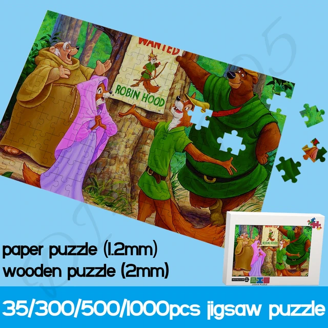 Disney Anime Educational Kids Toys Wood Jigsaw Puzzles 35/300/500/1000  Pieces Puzzles for Adults