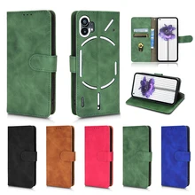  Skin Feel Leather Texture Flip Cover For Nothing Phone 1 Case Magnetic Book Stand Coque Nothingphone 1 No Thing Phone1 5G Fundas 