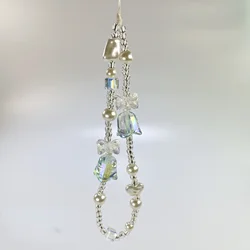 Y2K Original Beaded Shining Crystal Cell Phone Charm Strap Ins Flower Lanyard Keychain Pendant for Girl Keycord