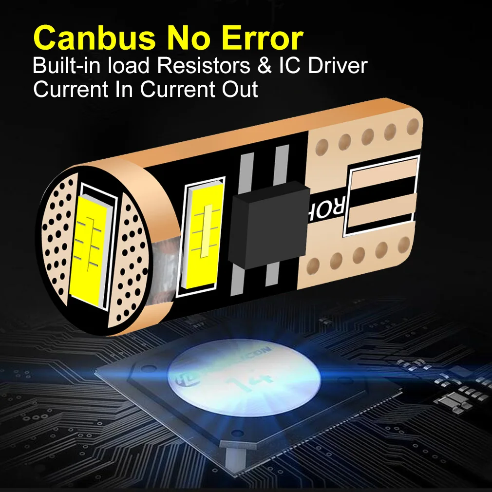 2000LM CSP T10 W5W LED  194 168 LED ڵ Canbus ׸     ڵ ȣ  12V 6000K