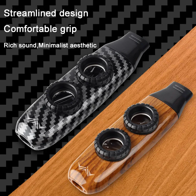 이중 구멍 Kazoo 악기, 기타 우쿨렐레 반주를위한 경량 내구성 그레인 디자인 연습 Kazoo